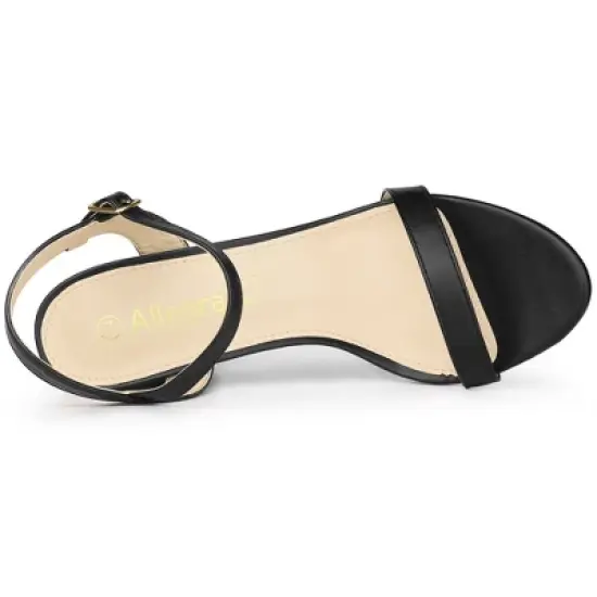 Allegra K Women's Slingback Chunky High Heels Sandals image {3}