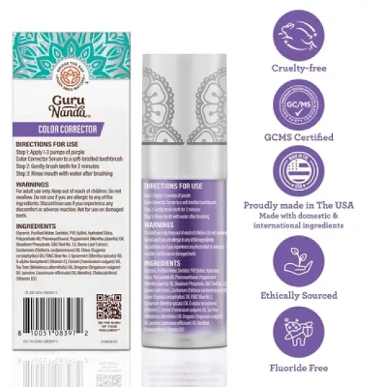 GuruNanda Color Corrector Tooth Whitening System - 1 fl oz image {7}