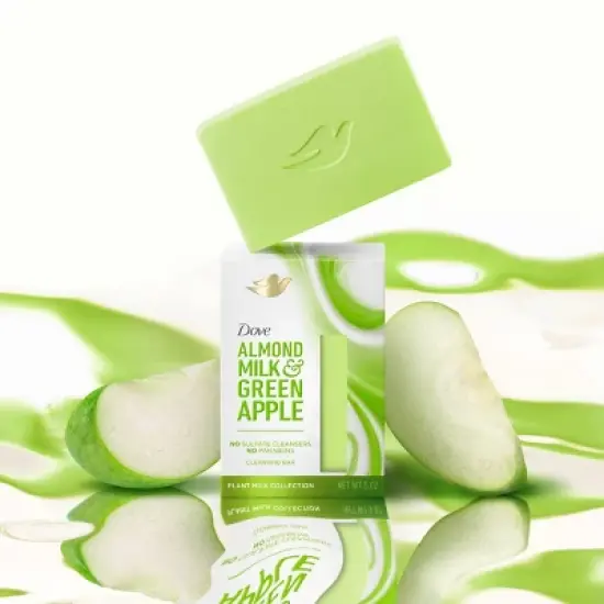 Dove Beauty Plant Milk Cleansing Bar Soap - Almond Milk & Green Apple - 5oz image {3}