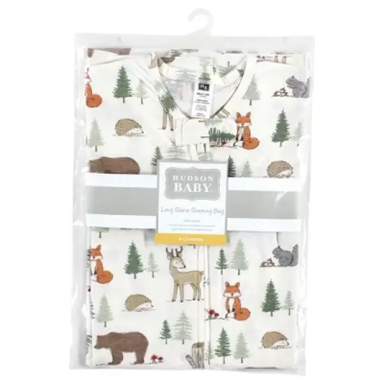 Hudson Baby Long Sleeve Cotton Jersey Sleeping Bag, Forest Animals image {1}