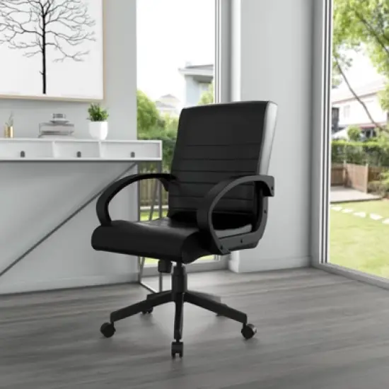 Ribbed Back Task Chair Black - Boss Office Products image {4}