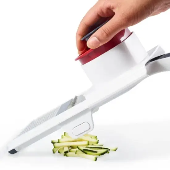 Zyliss Easy Control Handheld Kitchen Slicer Red/Gray/White: Mandoline Vegetable & Potato Slicer, Ergonomic Handle, Dishwasher-Safe image {9}