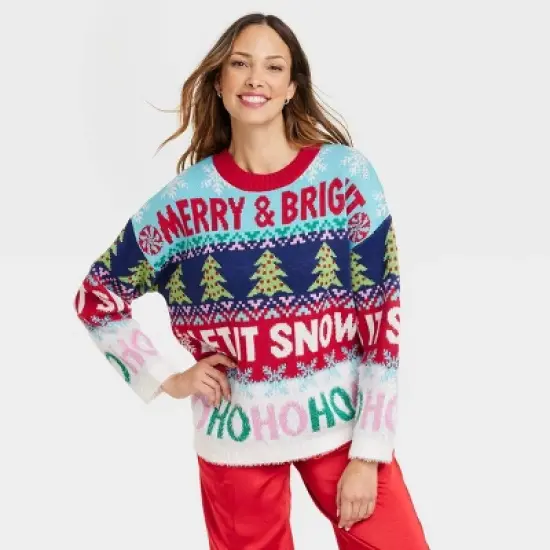 Women's Merry And Bright Graphic Sweater image {3}