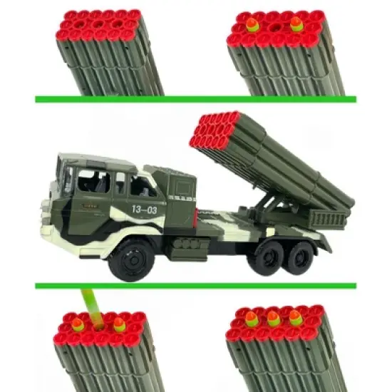 Big Daddy Military Missile Transport Army Truck Defence System 18 Long Range Missile Jungle Camouflage Toy Truck image {3}