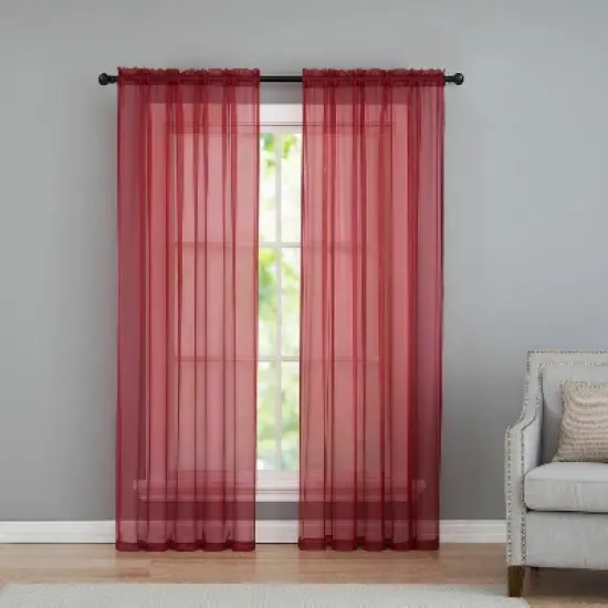 Kate Aurora Living Premium 2 Pack Sheer Voile Window Curtain Panels image {8}