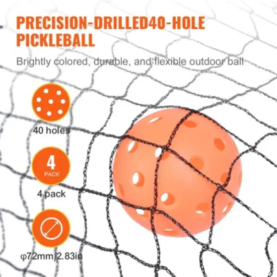 VEVOR Pickleball Net Set, 22FT Regulation Size Portable Pickleball System with Carrying Bag & Balls & Paddles, Metal Frame & Strong PE Net image {5}