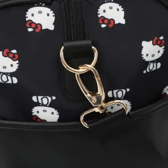 Hello Kitty AOP in Nylon with PU Accents Black Wheeled Duffle image {4}