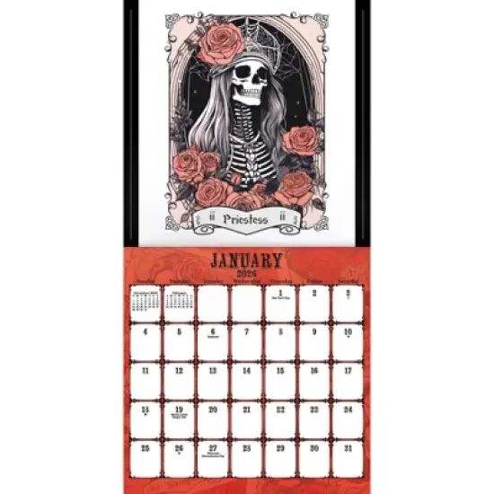 Trends International 2026 Tarot Skulls and Roses 12"x12" Wall Calendar image {1}