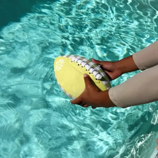 Sunnylife Neoprene Football Tides Out - Citrus Stripe, 9" Inflatable Pool Toy image {9}