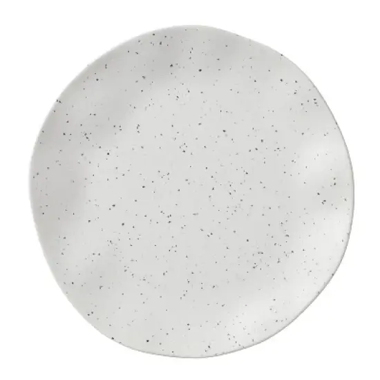 Oneida 12pc Melamine Dinnerware Set Terrazzo Cream: Off-White Abstract Pattern, Service for 4, Includes Plates & Bowls image {2}