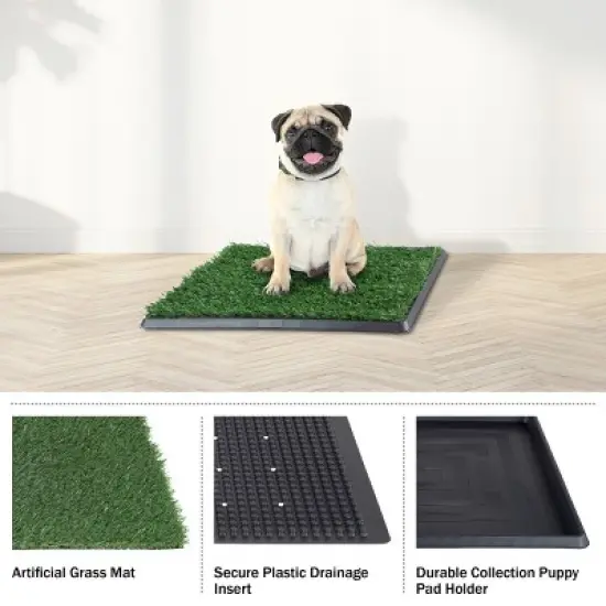 Pet Adobe Small Puppy Faux Grass Potty Trainer Mat - 16" x 20" image {2}