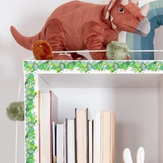 Wrapables 60 Feet Bulletin Board Border Trim Stickers, Greenery image {5}