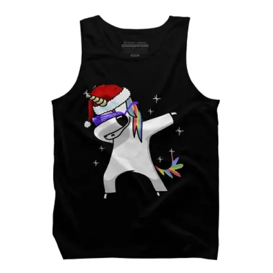 Men's Design By Humans Dabbing Unicorn Shirt Hip Hop Dab Santa Hat Christmas Shirt V By vomaria Tank Top image {4}