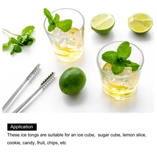 Unique Bargains Stainless Steel well-polished Mini Ice Bucket Cube Sugar Ice Tongs image {4}