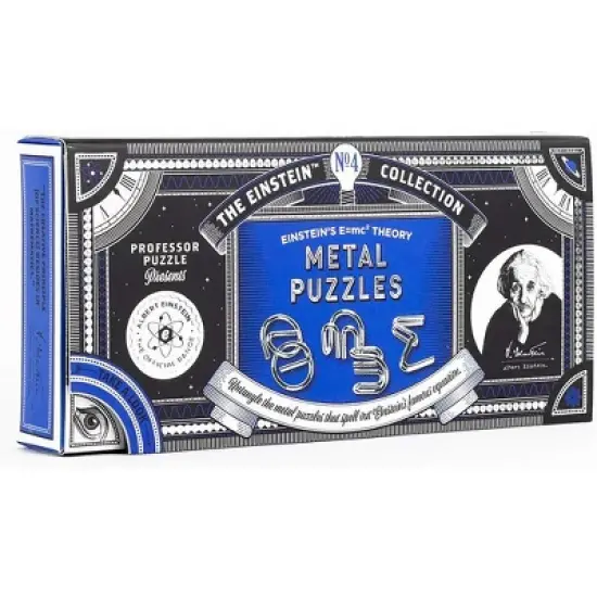 Professor Puzzle The Einstein Collection E=Mc2 Metal Brain Teaser Puzzle 3 Piece Set image {2}