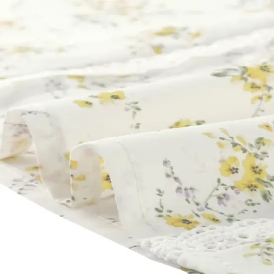 Allegra K Women's Floral Peter Pan Collar Lace Trim Ruffle Sleeve Blouses image {5}