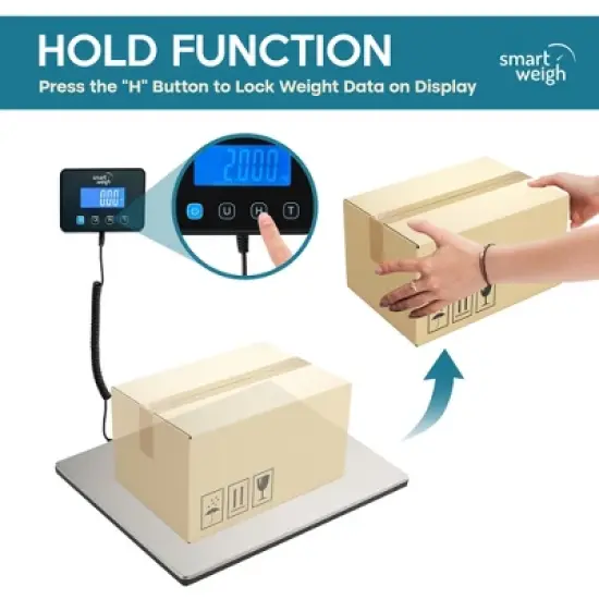 SmartWeigh Digital Shipping Postal Scale - 440 Lb. Heavy Duty  Postage Scale Packages & Mailing Large Commercial Weight Scale image {4}