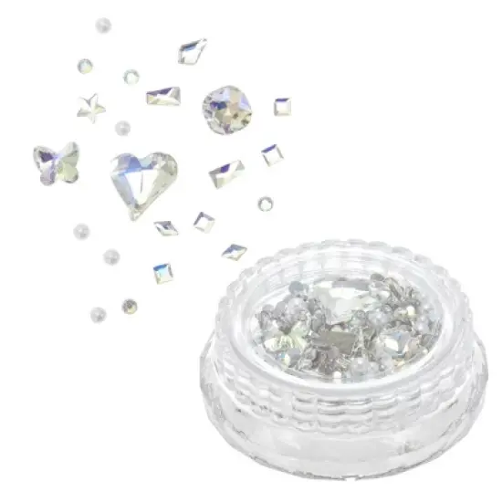 Unique Bargains Women's Elegant Rhinestone Nail Supplies Multicolored 1 Set image {3}