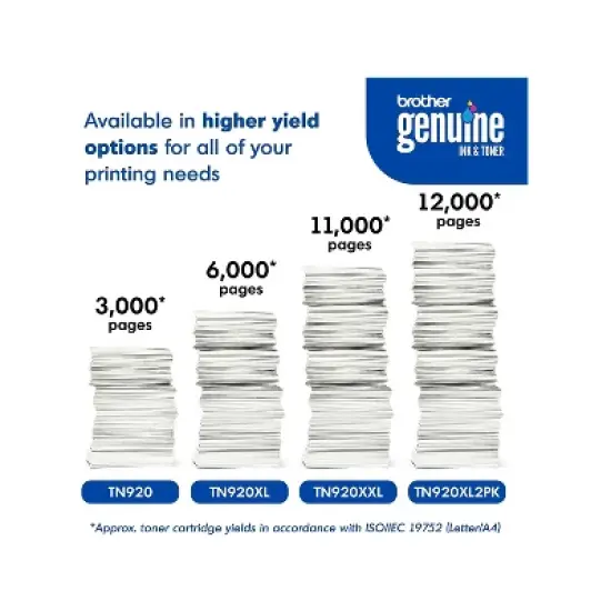 Brother TN920 Black Standard Yield Toner Cartridge image {2}