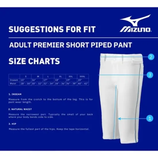 Mizuno Men's Premier Short Piped Baseball Pant image {3}