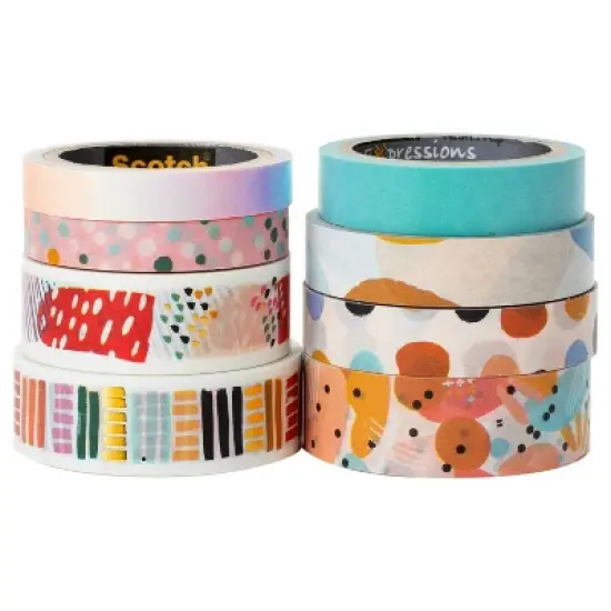 Scotch 8pk Expressions Washi Tape Abstract Modern image {2}