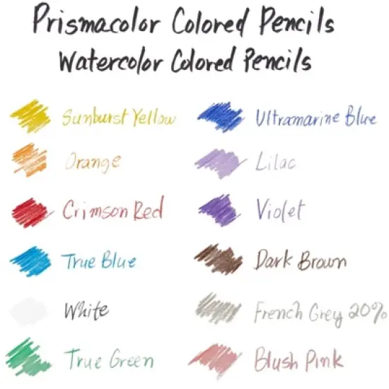 Prismacolor Premier Water Soluble Watercolor Pencils, Assorted Colors, Set of 12 image {2}