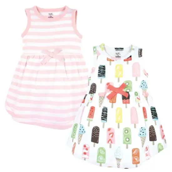 Touched by Nature Baby and Toddler Girl Organic Cotton Short-Sleeve and Long-Sleeve Dresses, Popsicle image {7}
