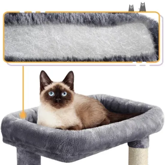 Yaheetech 3-Level Plush Cat Tower with 2 Condo for Small Cats image {3}