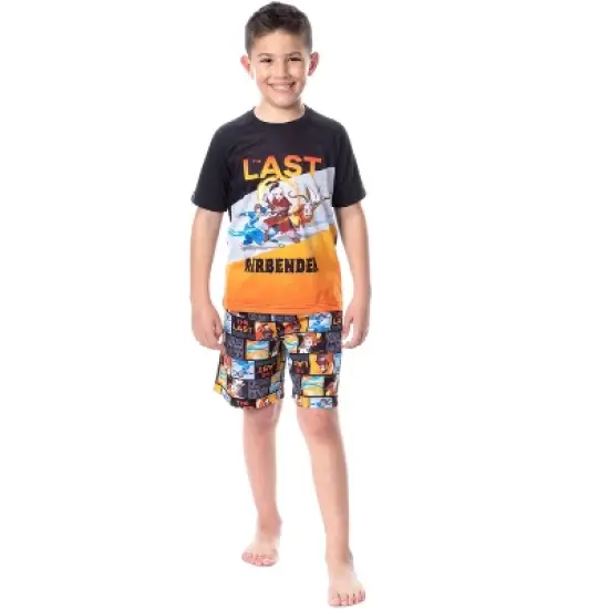 Nickelodeon Boys' Avatar The Last Airbender Cartoon Pajama Set Shorts Multicolored image {4}