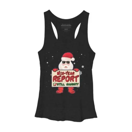 Women's Design By Humans Mid-Year Report Still Naughty Christmas Santa Claus Yuletide Hol By TomGiant Racerback Tank Top image {4}