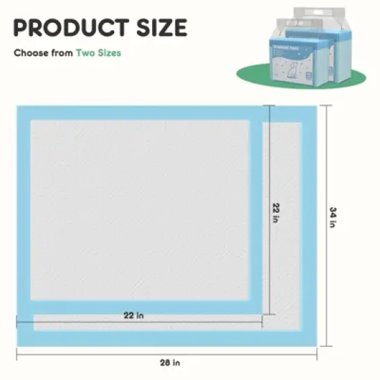 SEVOBAL Pet Training Pads And Potties Indoor Puppy Pads, Disposable Dog Pads, Leak-Proof, Pet Dog Pee Pads, 150 Pieces, White, 22"*22" image {2}