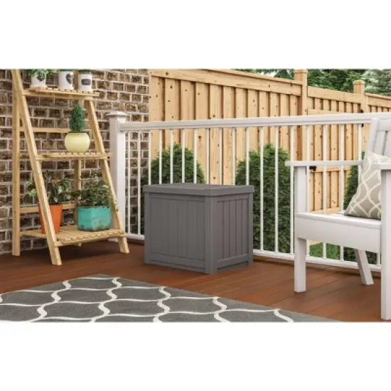 Suncast 22gal Storage Seat Stoney Gray image {6}