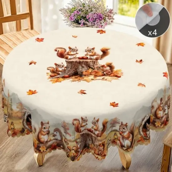 LOVEVOOK Thanksgiving Tablecloth, Fall Tablecloth, Pumpkin Table Cloth, Autumn Harvest for Christmas, Holiday, Birthday, Harvest image {7}