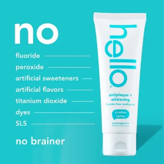 hello Antiplaque and Whitening Fluoride-Free Toothpaste , SLS Free and Vegan - 4.7oz image {5}