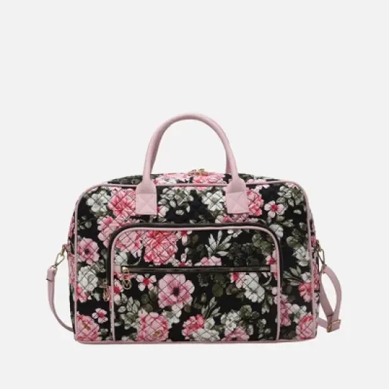 MKF Collection Jayla Quilted Cotton Botanical Pattern Women&rsquo;s Duffle Bag by Mia K image {1}