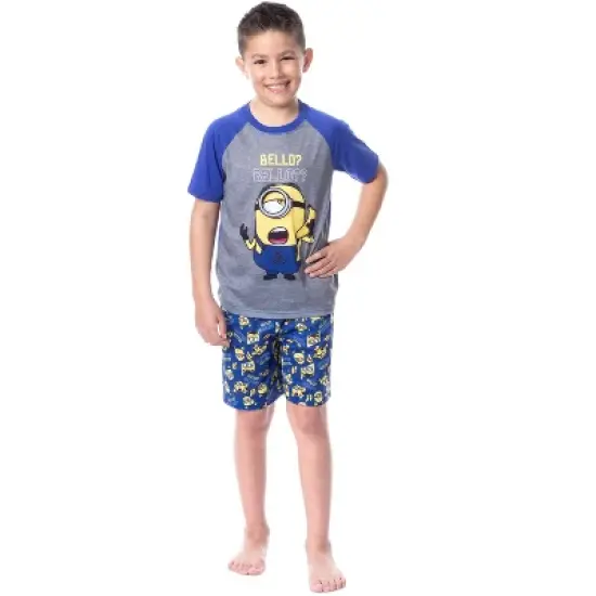 Despicable Me Boys' Minions Bello? Raglan Sleep Pajama Set Shorts Shirt Multicolored image {2}