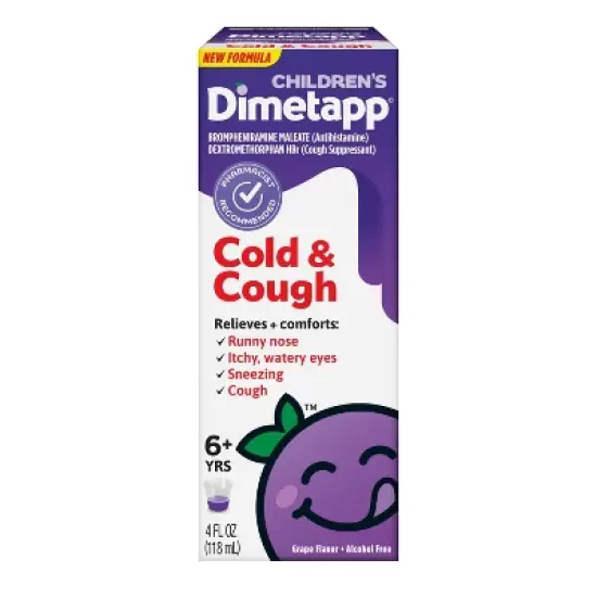 Children's Dimetapp Cough & Cold Relief Liquid - Dextromethorphan - Grape - 4 fl oz image {6}