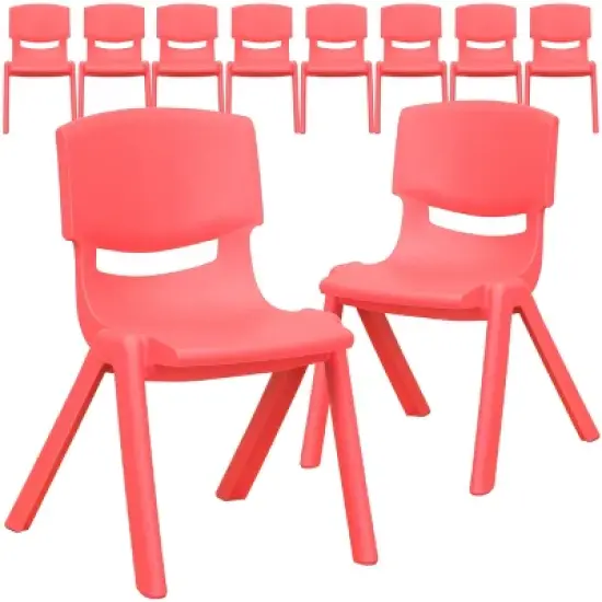 Flash Furniture 10 Pack Plastic Stackable School Chair with 12" Seat Height image {11}