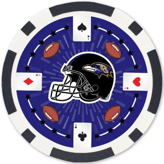 MasterPieces Casino Style 100 Piece Poker Chip Set - NFL Baltimore Ravens image {3}