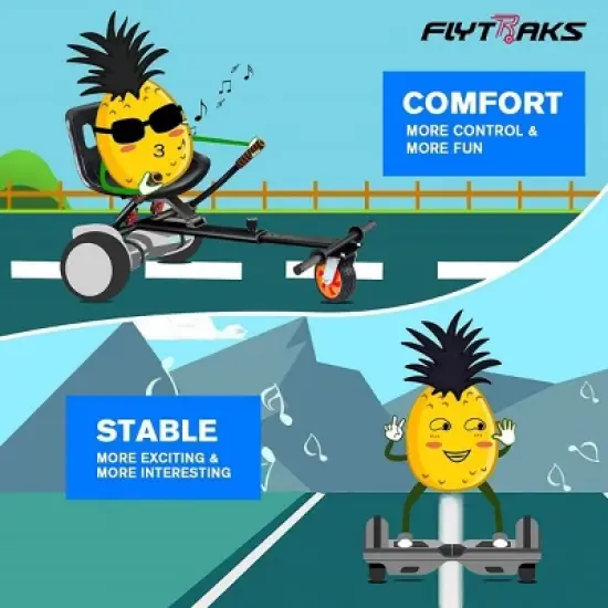 Mastgoal Hoverboard Go Kart with Rear Shock Absorption, Hoverboard Seat Attachment Accessory for 6.5" 8" 10" Hover Board-without Hoverboard image {3}