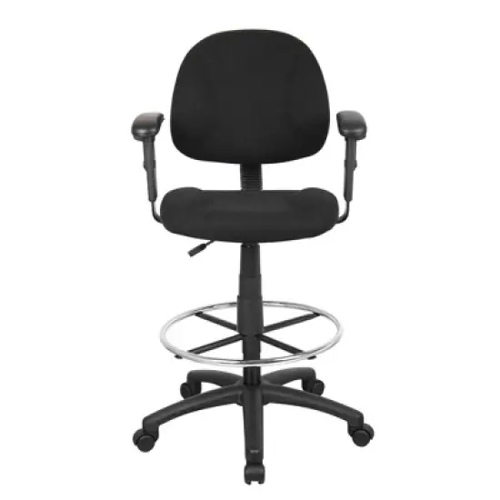 Drafting Stool with Footring and Adjustable Arms - Boss Office Products image {2}