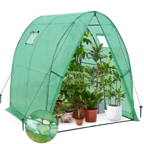 EAGLE PEAK Tunnel Greenhouse Garden Green House, 70.9"x70.9"x78.7", Clear/Green image {8}