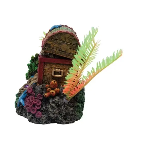 GloFish Treasure Chest Cycle Light Ornament Aquarium Decor image {5}