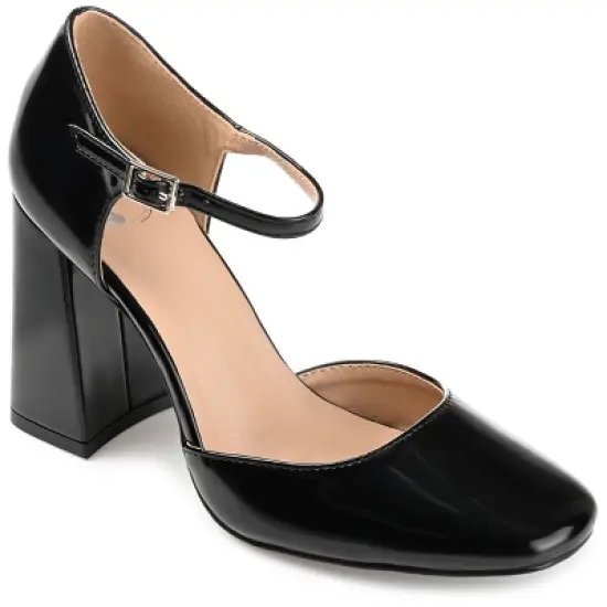Journee Collection Womens Hesster Mary Jane Mid Block Heel Square Toe Pumps image {9}