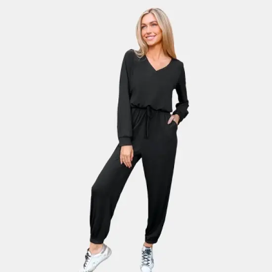 Women's Cutout V-Neck Jogger Jumpsuit - Cupshe image {6}