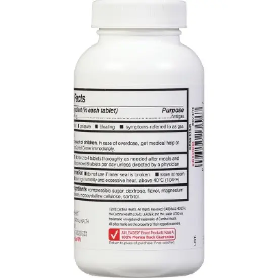 Leader 80 mg Mint Flavor Gas Relief Chewable Tablets 100 ea image {2}