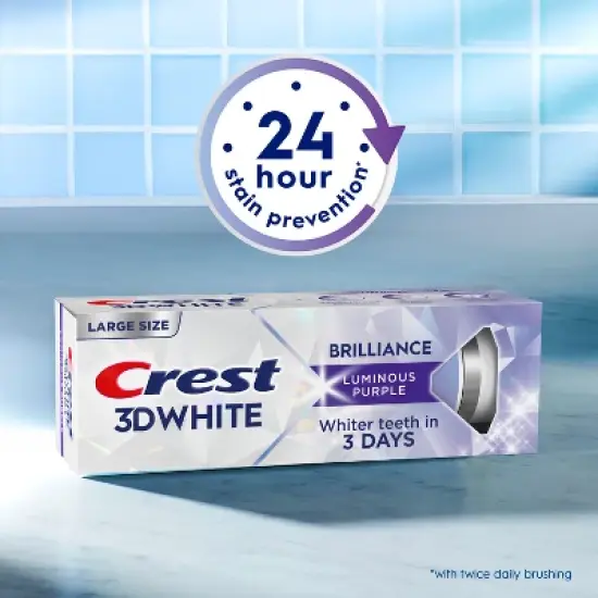 Crest 3D White Brilliance Luminous Purple Toothpaste - 4.6oz image {4}