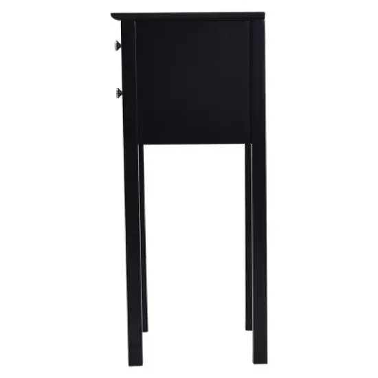 Costway 2 PCS Side Table End Accent Table Night Stand W/ 2 Drawers Black image {7}