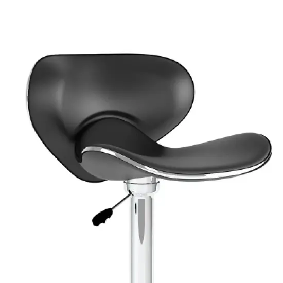 Set of 2 Adjustable Curved Form Fitting Leatherette Barstool - Corliving image {3}