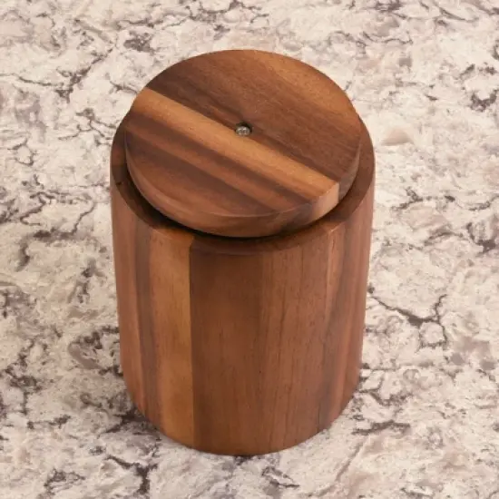 Kalmar Home Acacia Wood Rotating Lazy Susan Utensil Holder - Medium image {3}